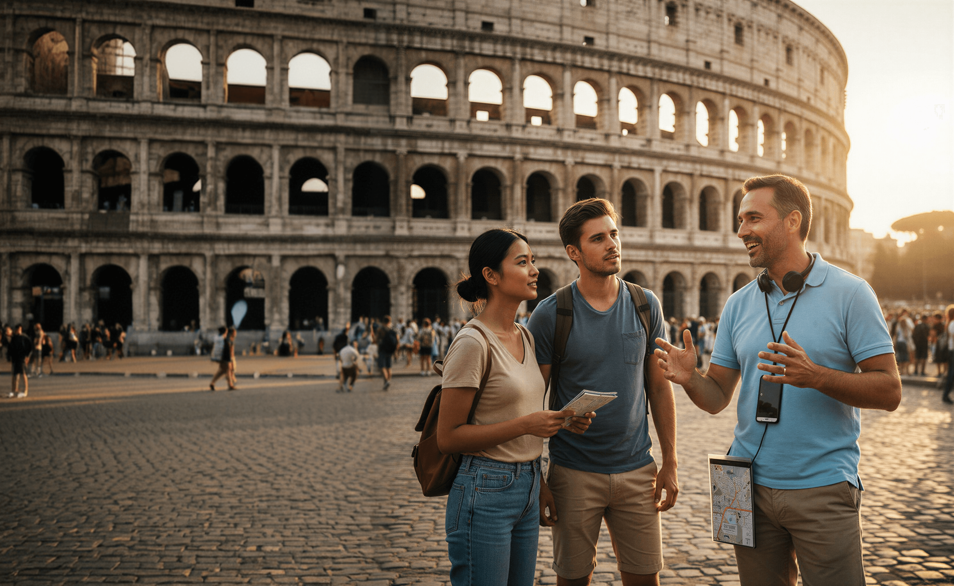 Guided group tour in a historic city