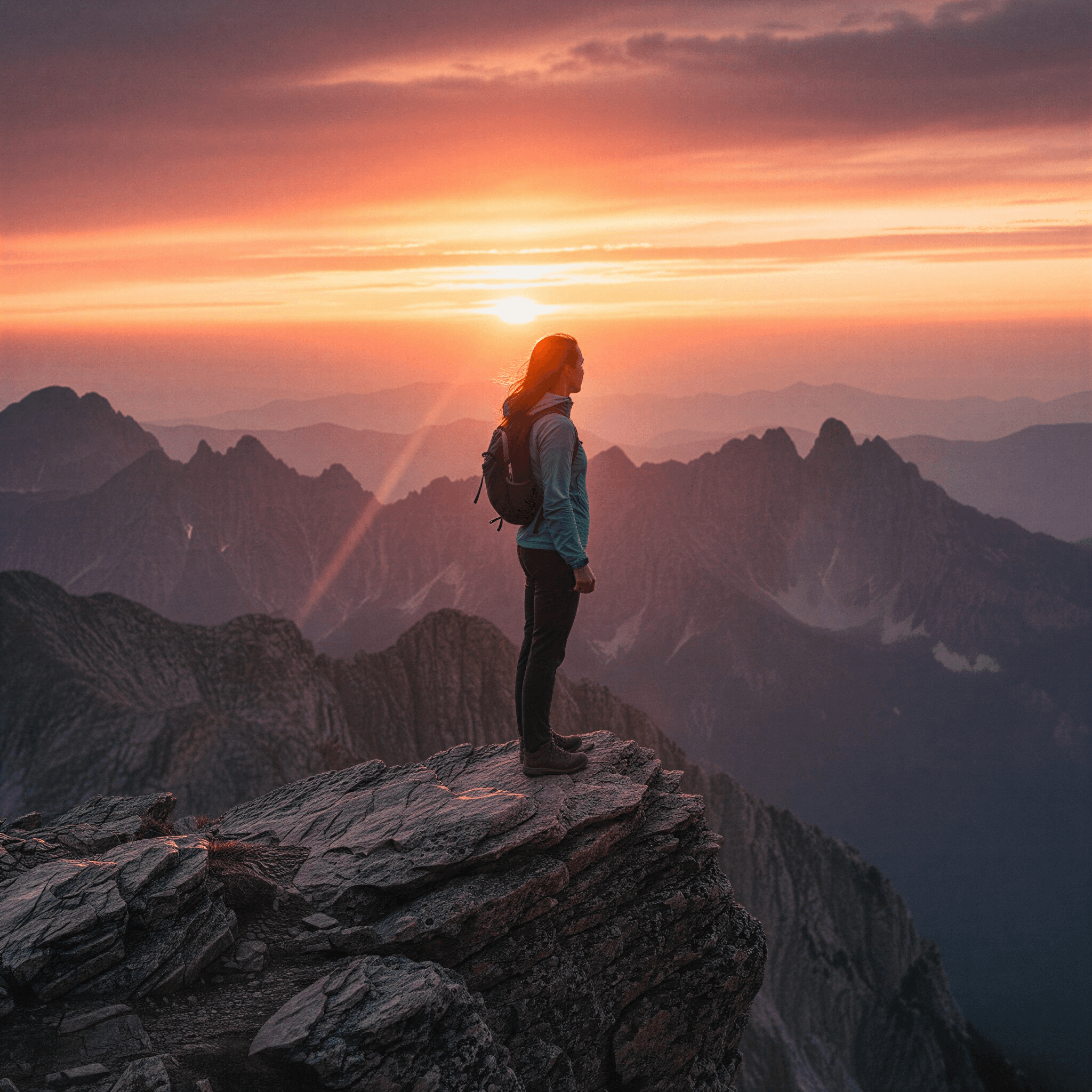 Adventure travel mountain scene